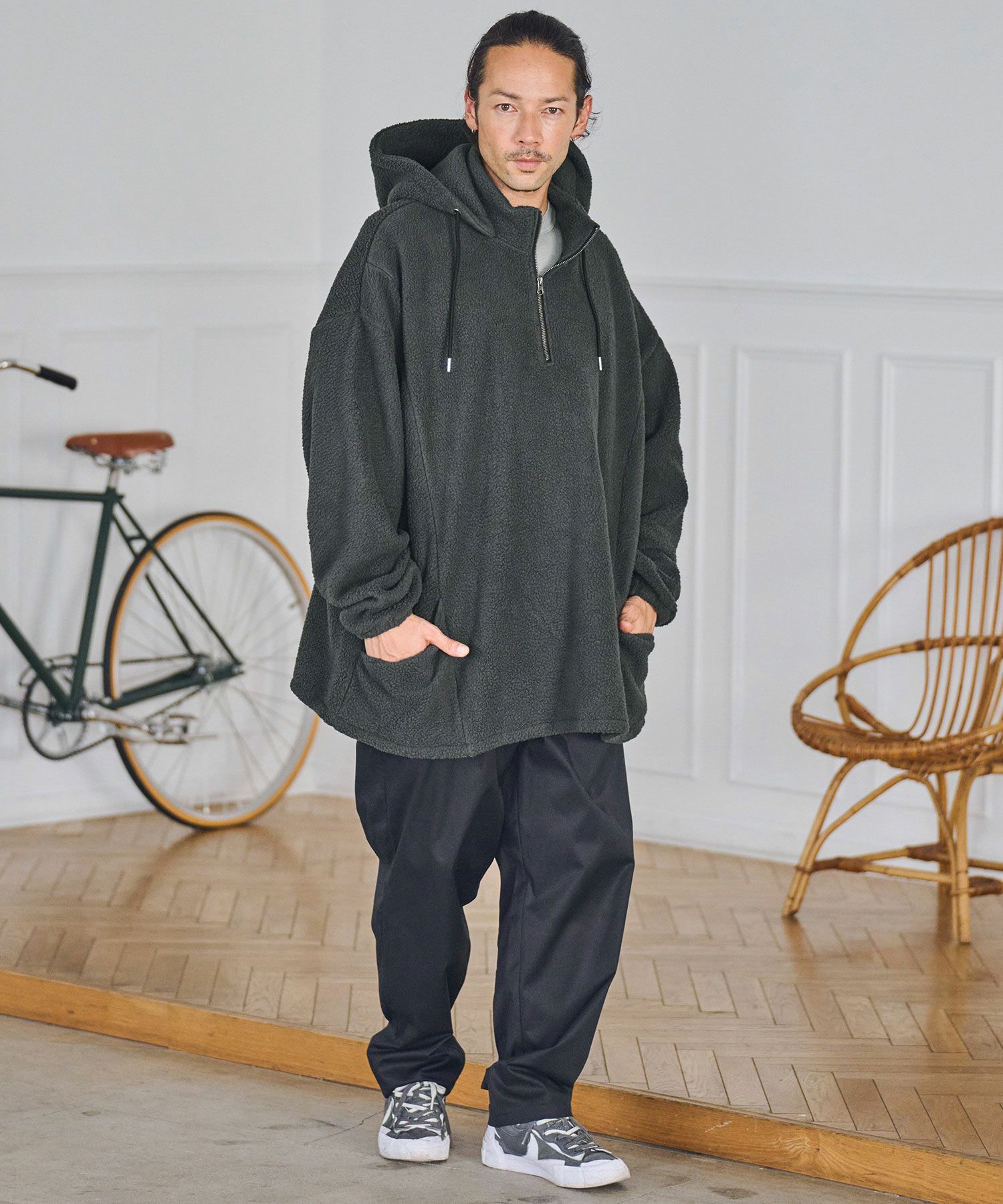 60%OFF【CAMBIO(カンビオ)】ボアハーフジップパーカー(CA-24-34