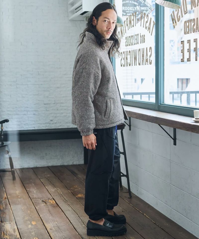 CAMBIO(カンビオ)】ツイードリバーシブル中綿ジャケット(CA-24-37