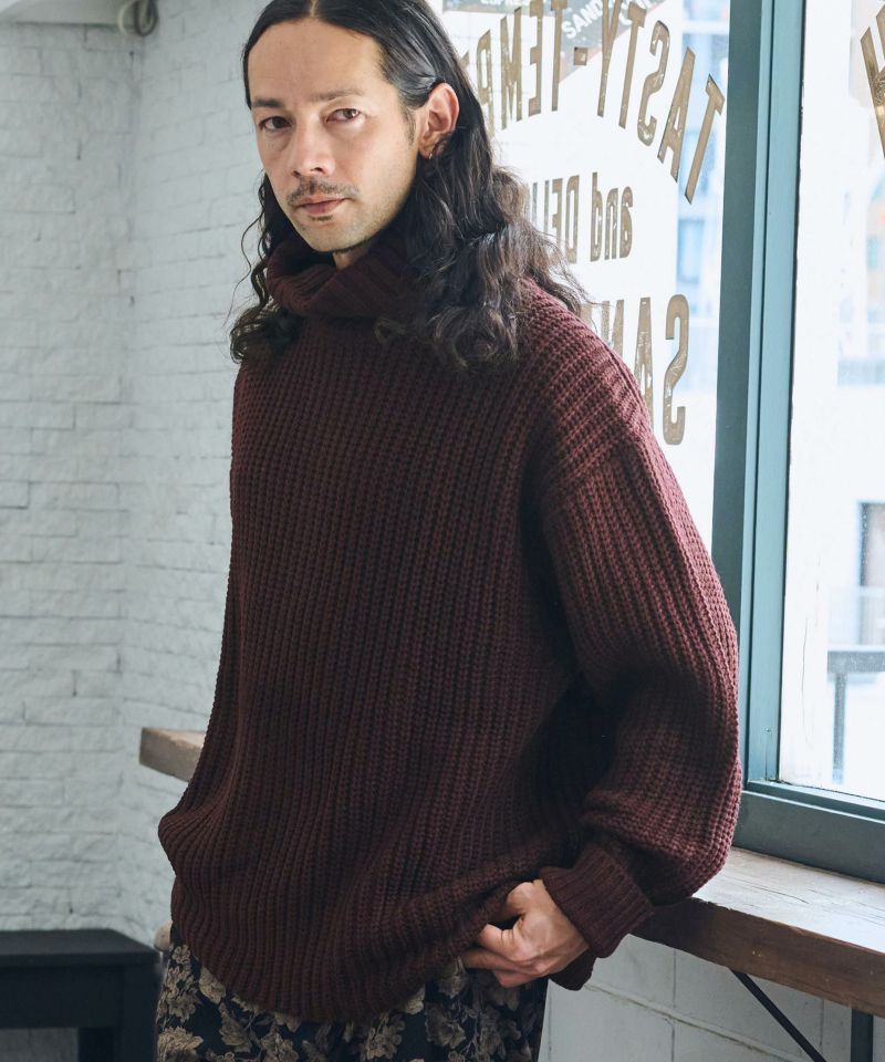 30%OFF【CAMBIO(カンビオ)】ルーズフィットボリュームタートルネック