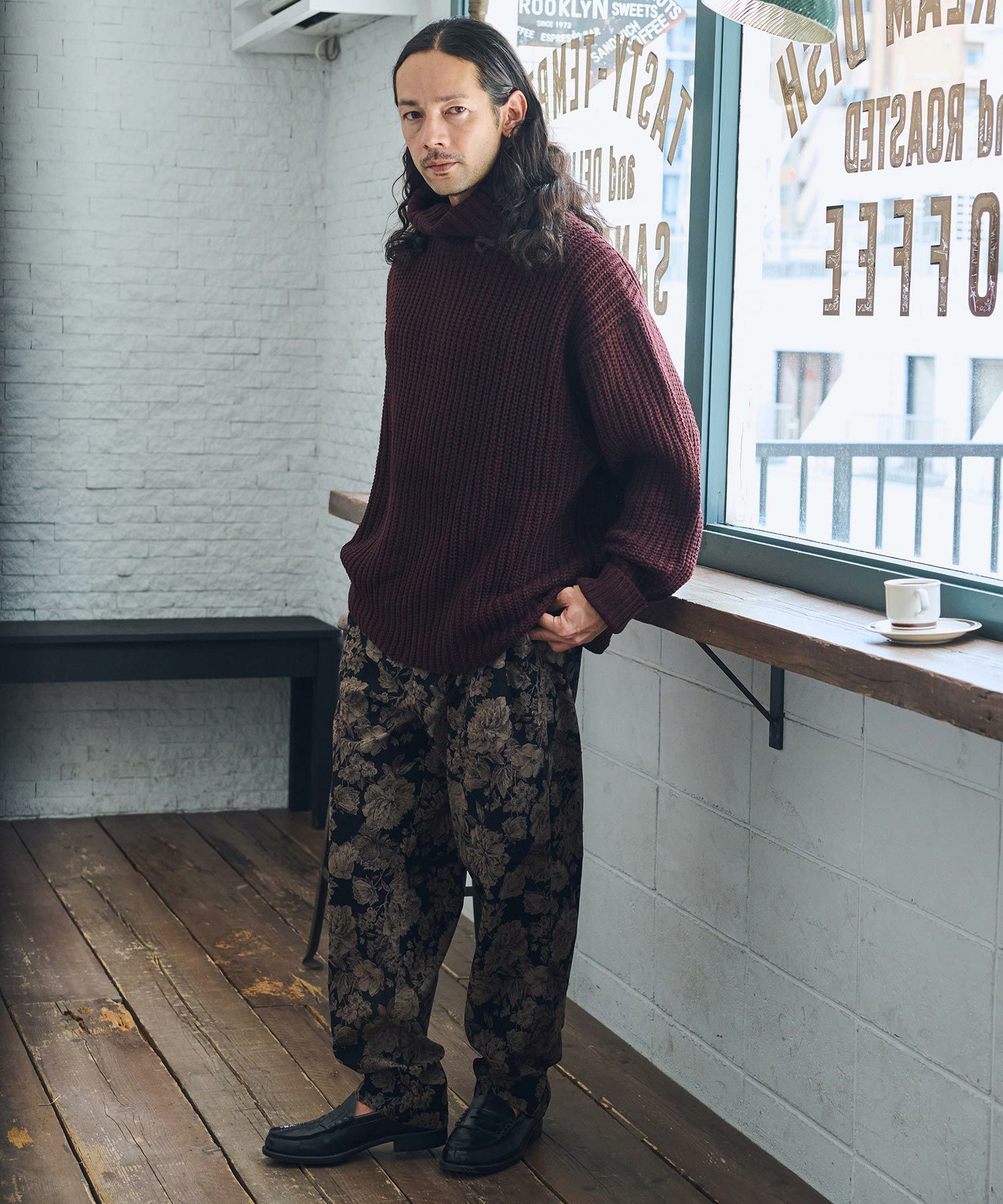 30%OFF【CAMBIO(カンビオ)】ルーズフィットボリュームタートルネック
