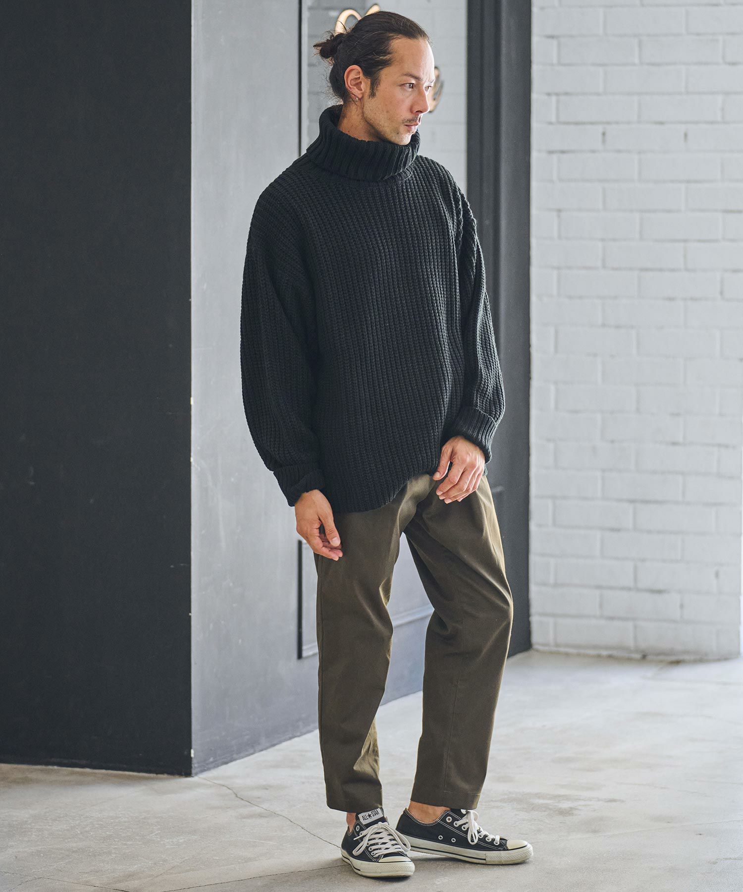 30%OFF【CAMBIO(カンビオ)】ルーズフィットボリュームタートルネック