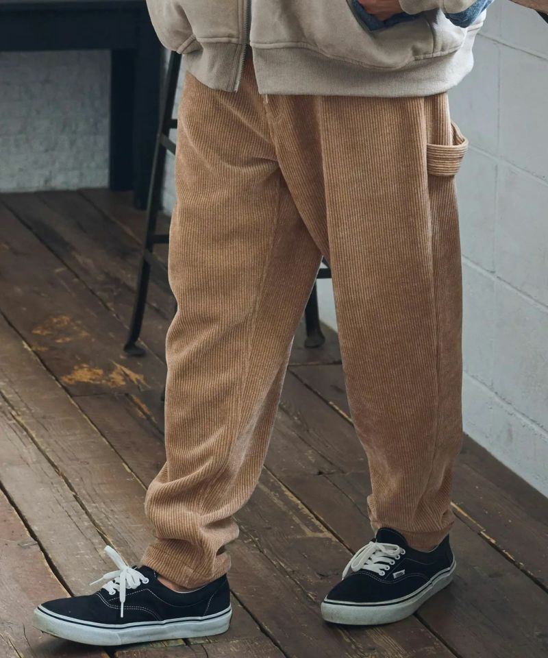 CAMBIO コーデュロイテーパードイージーパンツ ベージュ 【size L】 CAMBIO パンツ mp10216-Middle Wale Corduroy Stretch Soft