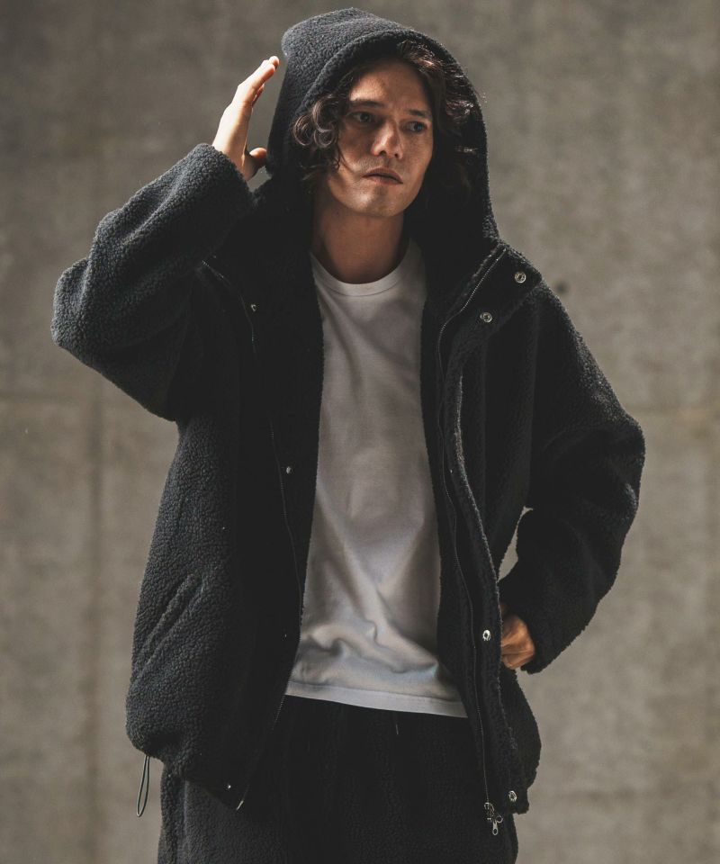 30%OFF【GLIMCLAP(グリムクラップ)】Boa hooded blouson ボア