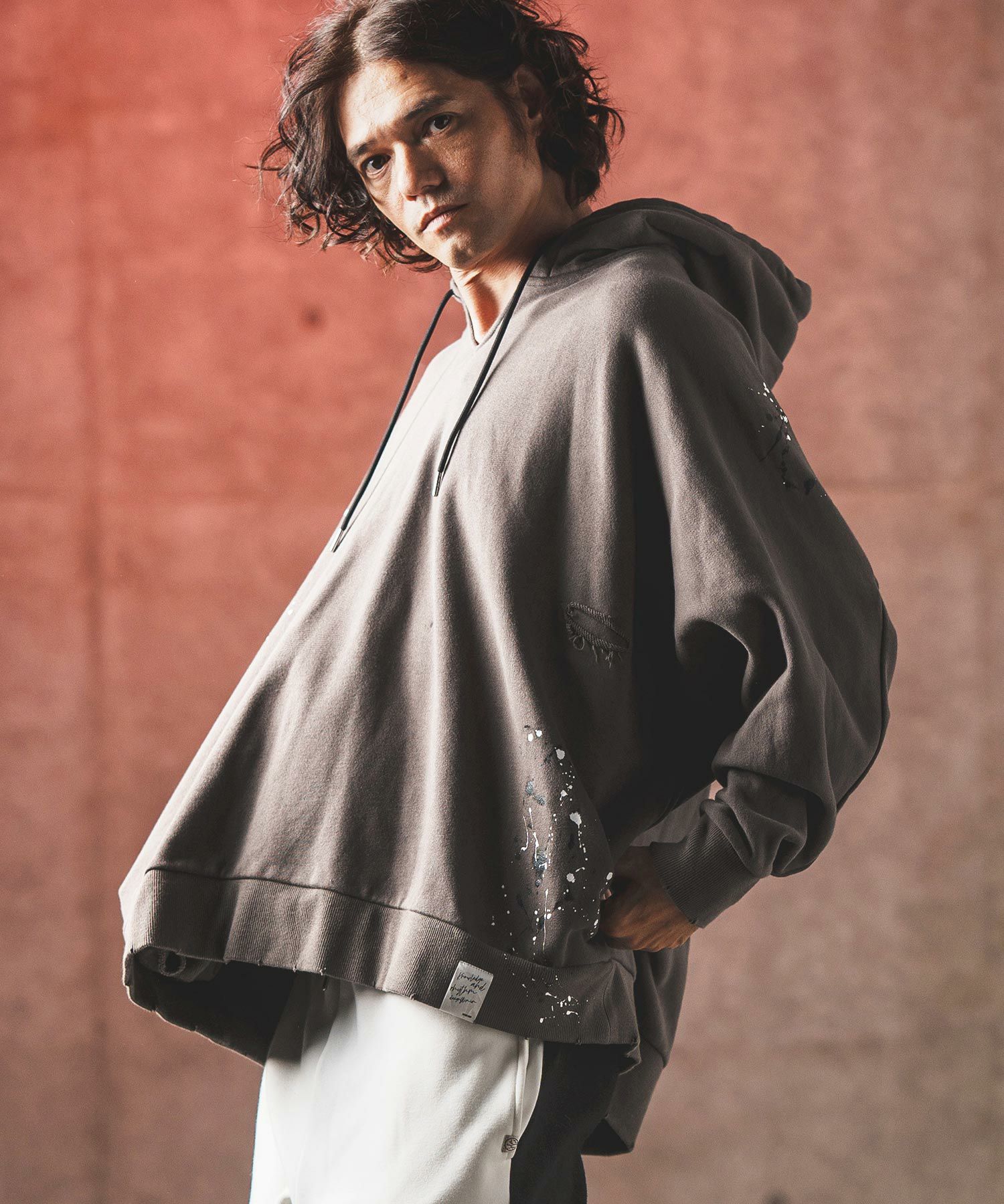 30%OFF【GLIMCLAP(グリムクラップ)】Used processing oversized sweat