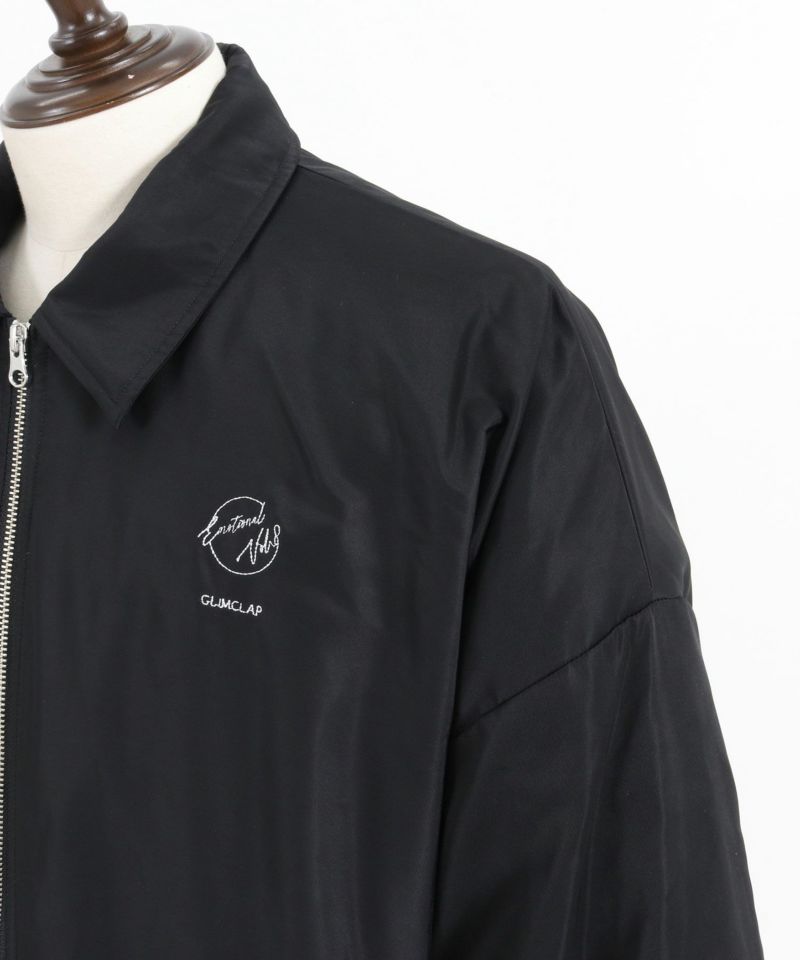 GLIMCLAP(グリムクラップ)】 Ripstop nylon × shaggy leopard zip up