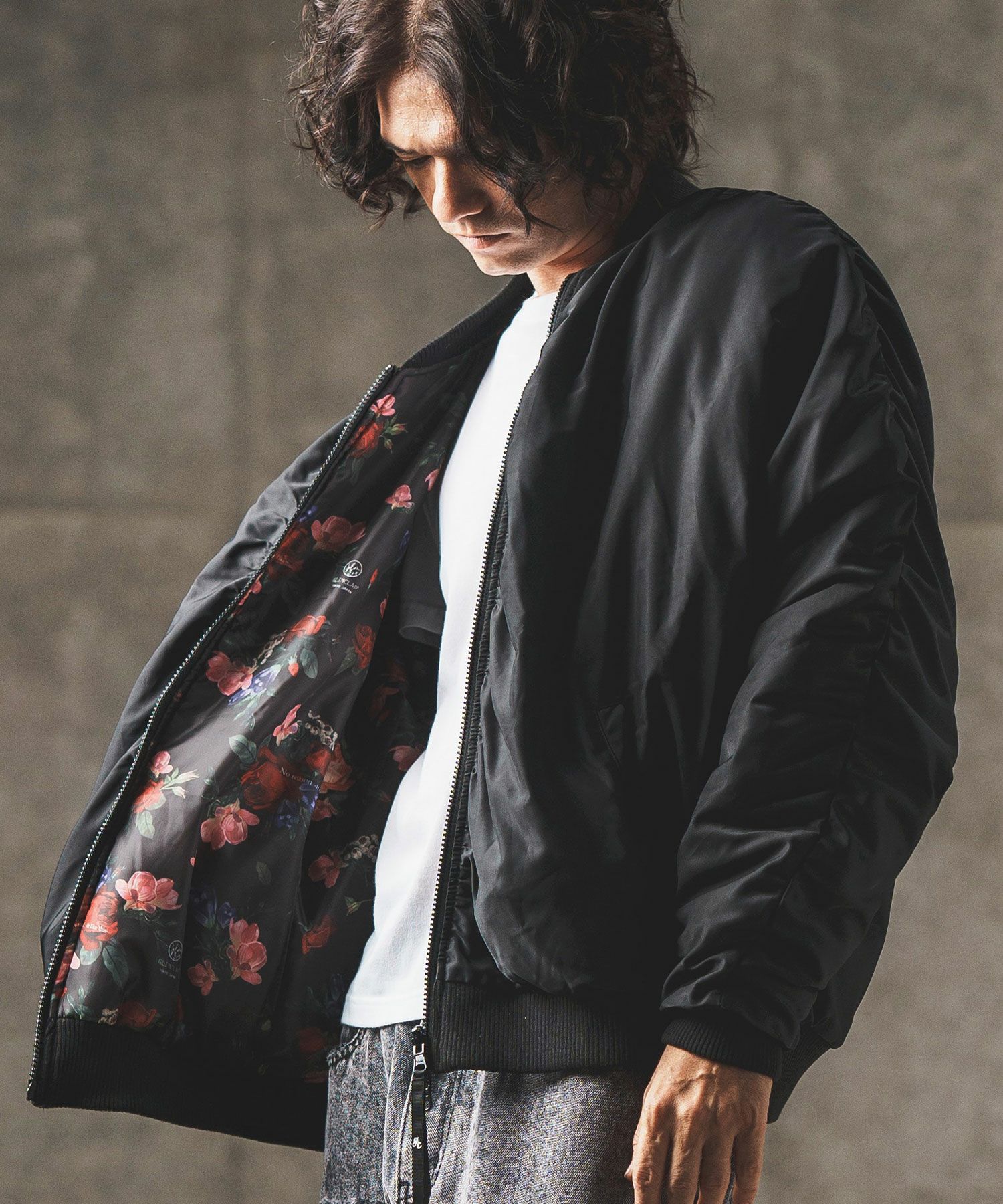 30%OFF【GLIMCLAP(グリムクラップ)】 Reversible flight jacket 