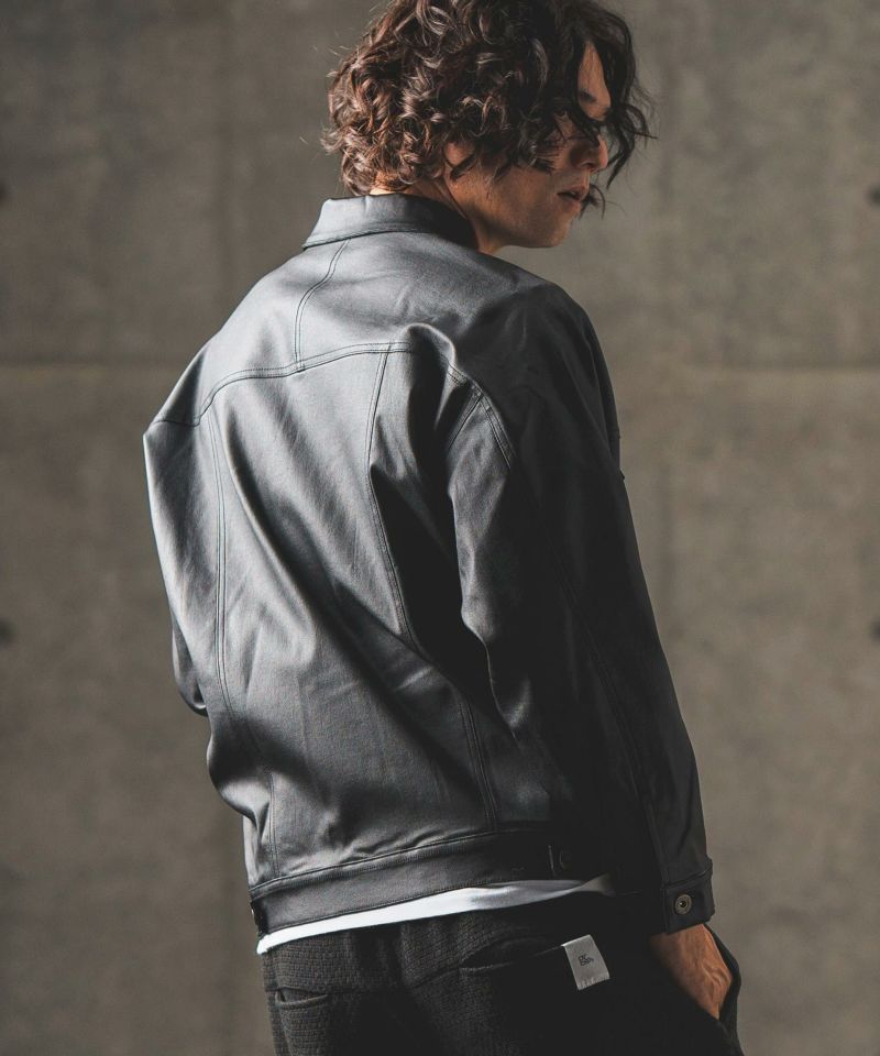 GLIMCLAP(グリムクラップ)】Coating material oversized jacket