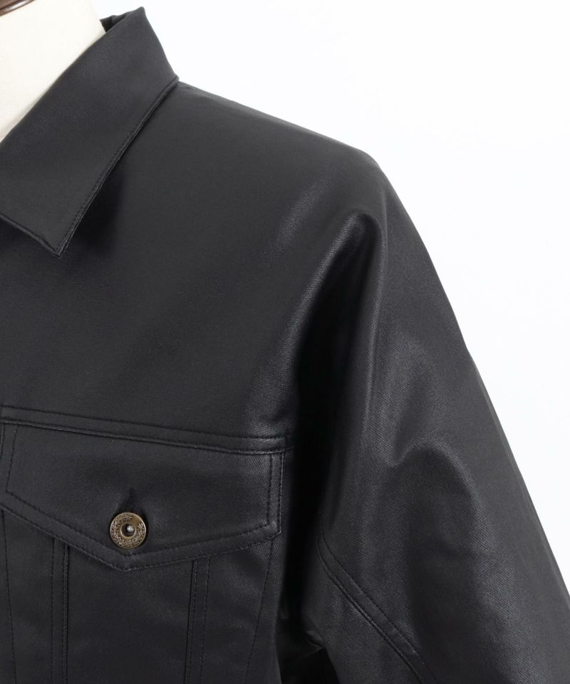 GLIMCLAP(グリムクラップ)】Coating material oversized jacket