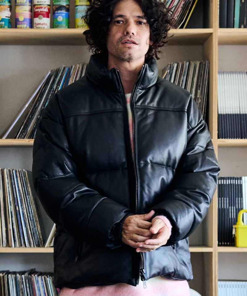 ADAM PATEK(アダムパテック)】leather looose down jacket ダウン