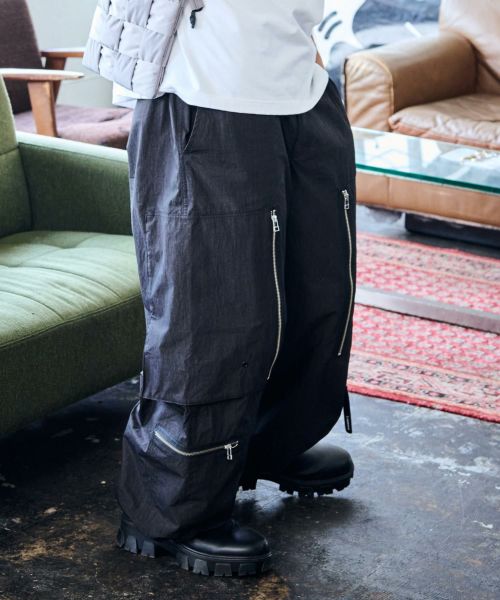 【ADAM PATEK(アダムパテック)】c-n wide parachute pants パラシュートパンツ(AP2428015)