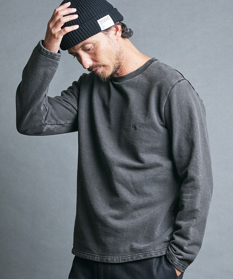 Magine(マージン)】CTN PIGMENT DYED EMBROIDERY SWEAT L-S スウェット(2432-046) | CAMBIO  カンビオ