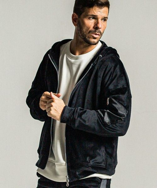 【RESOUND CLOTHING(リサウンドクロージング)】veloursfleece zip loose hoodie ジップアップパーカー(RC34-C-009)