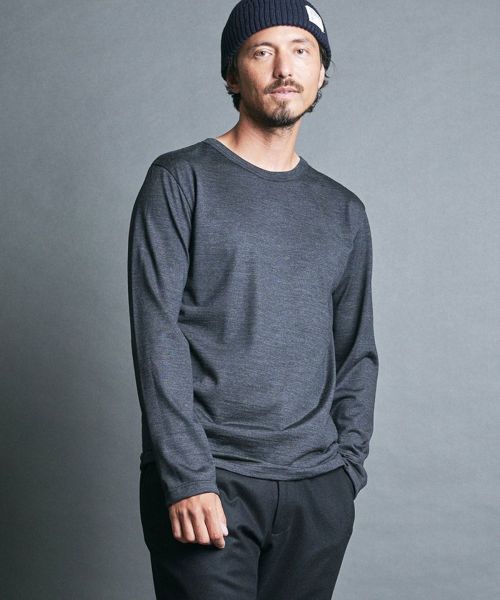 30%OFF【Magine(マージン)】SUPER100s WOOL HIGH GAUGE KNITSAW L-S ニットソー(2432-035)
