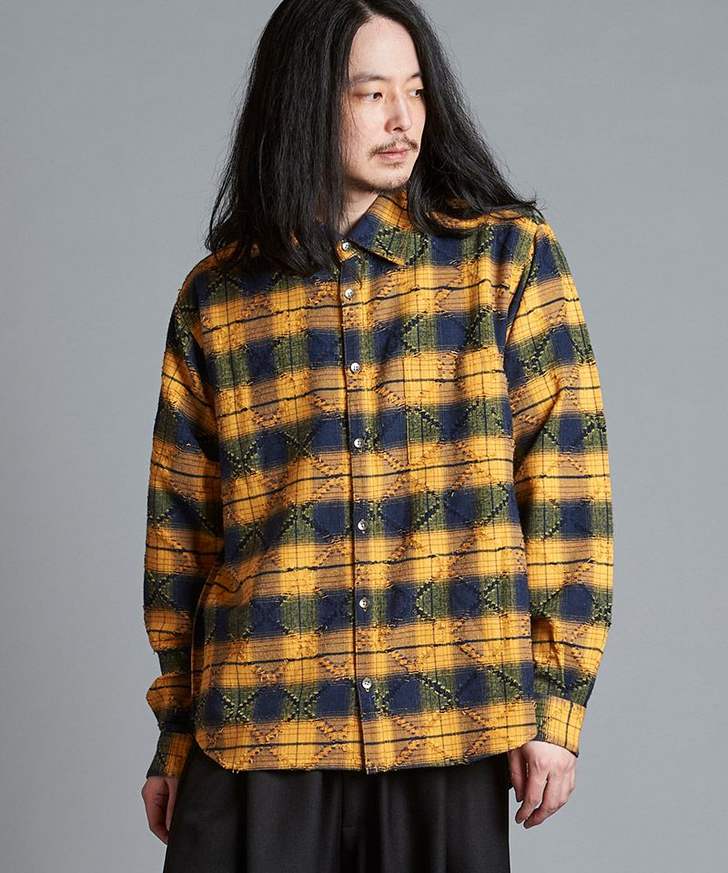 50%OFF【NO ID.(ノーアイディー)】 ﾁｪｯｸBIG-SH シャツ(855006
