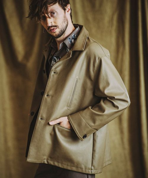 60%OFF【NO ID.(ノーアイディー)】ｼﾝｾﾃｨｯｸﾚｻﾞｰBIGｶｰｺｰﾄ(855006-838C