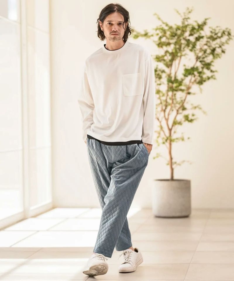 はまとぱ CAMBIO(カンビオ)】Velvet Diamond Quilted Pants キルトパンツ