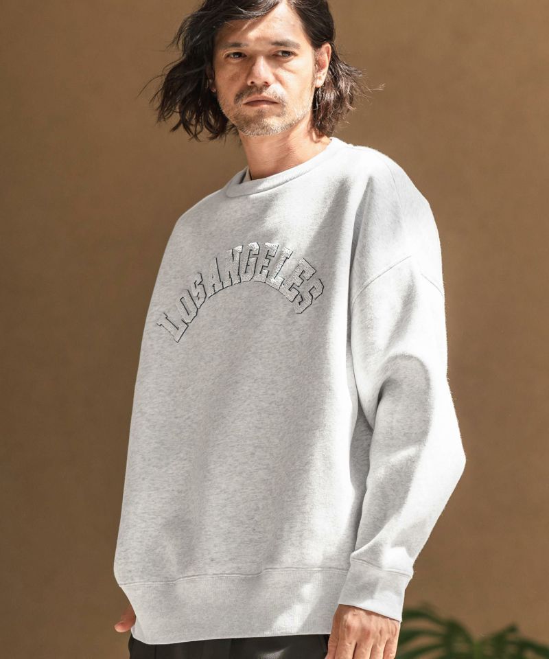 CAMBIO(カンビオ)】プリント裏起毛CNスウェット（LosAngeles