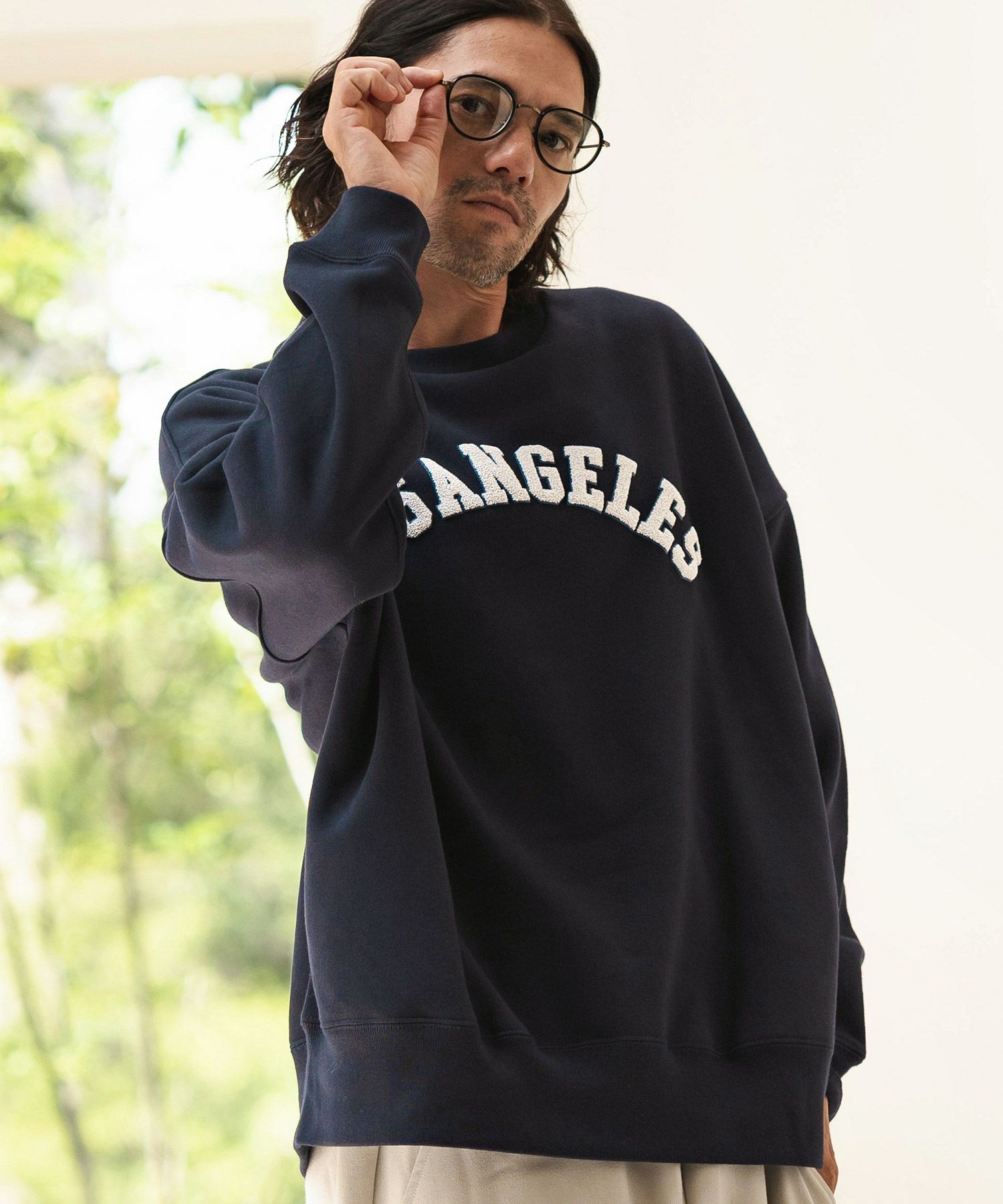 CAMBIO(カンビオ)】プリント裏起毛CNスウェット（LosAngeles