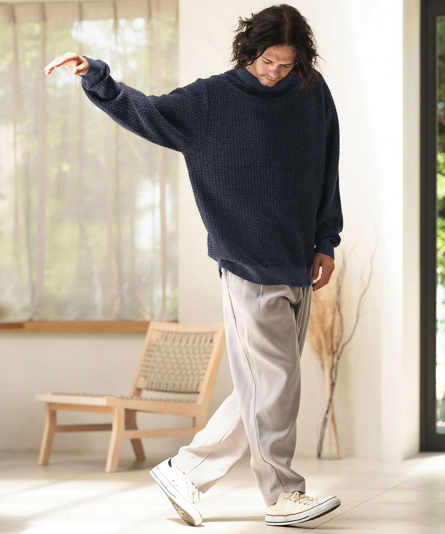 CAMBIO(カンビオ)】ジャガード裏使いCNセーター(HLCM0166) | CAMBIO  