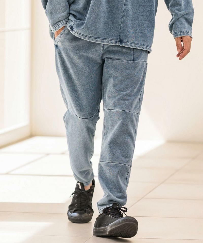 CAMBIO(カンビオ)】インディゴ裏毛切り替えスウェットパンツ(BP