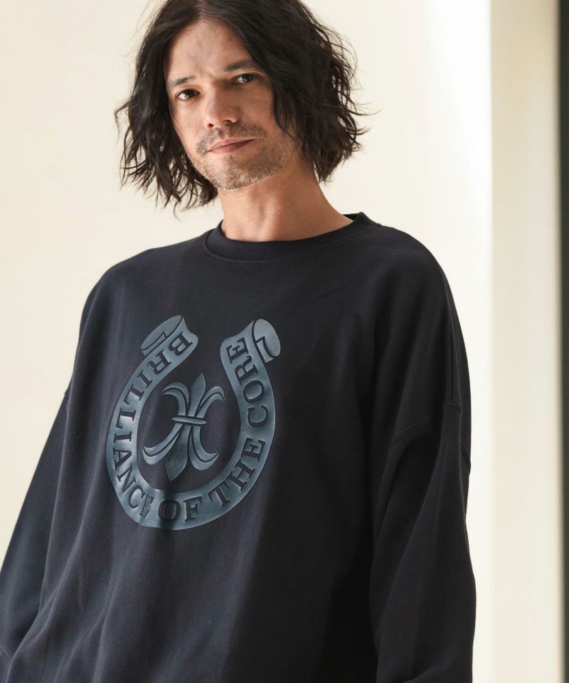 30%OFF【CAMBIO(カンビオ)】プリント裏毛CNスウェット（エンブレム