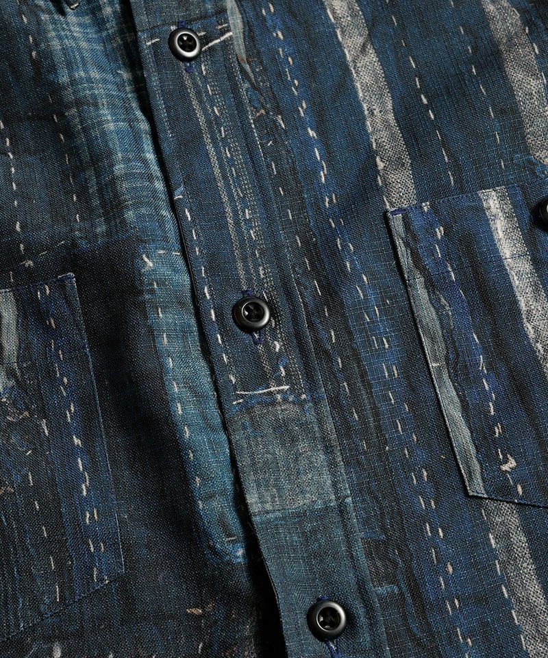 FDMTL ファンダメンタル　パッチワークシャツ　サイズ4 FDMTL(ファンダメンタル)】PRINTED BORO S-S SHIRT シャツ(FA25
