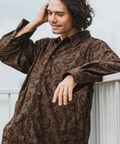 CAMBIO(カンビオ)】コーデュロイ×ペイズリーorig.柄シャツ
