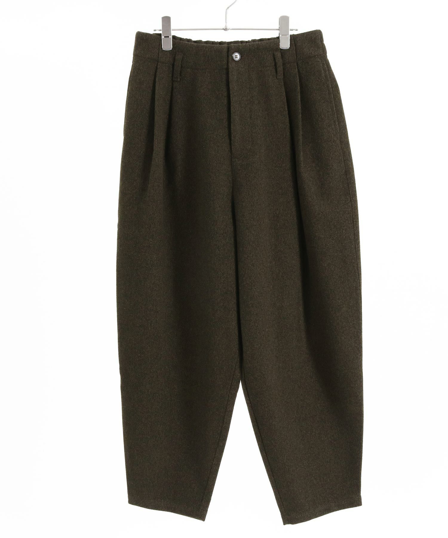 ANGENEHM(アンゲネーム)】Like melange tweed fabric wide tapered 