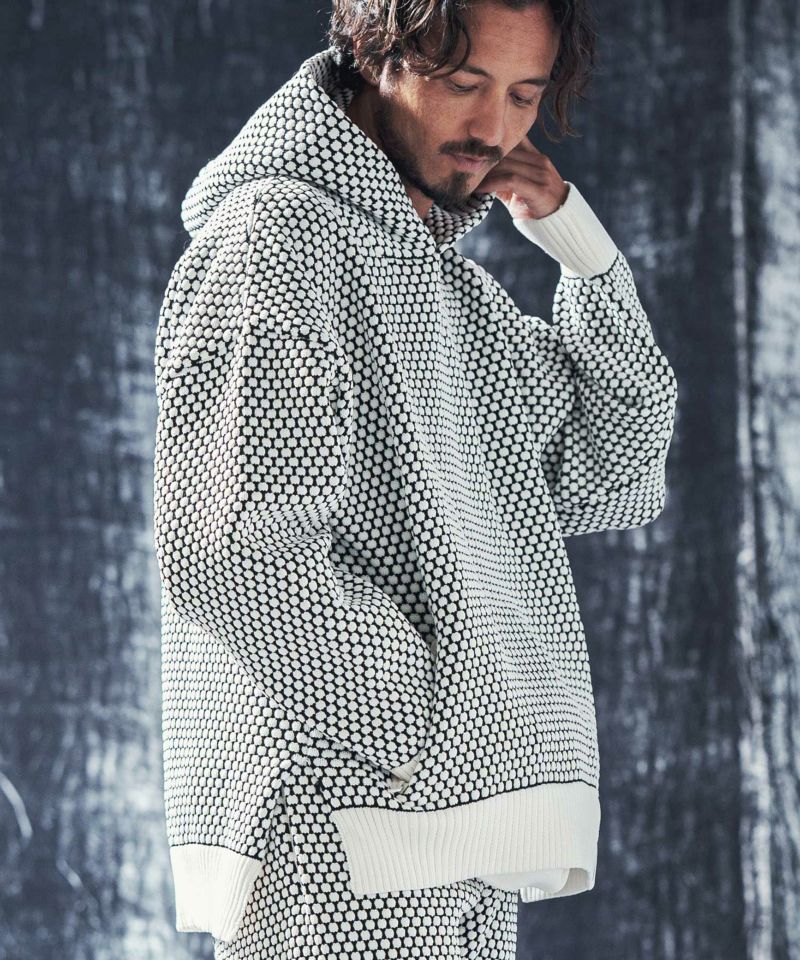 ANGENEHM(アンゲネーム)】Light yarn color scheme waffle knit