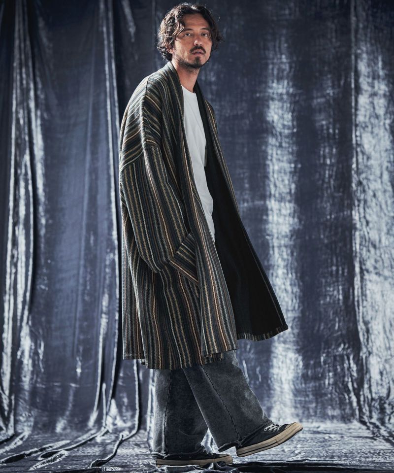 海外ブランド  ANGENEHM(アンゲネーム)】Stripe knit-sew jacquard melange ジャケット・アウター