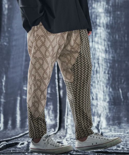 【ANGENEHM(アンゲネーム)】Patterned switching pants バルーンパンツ(AG03-075ace)