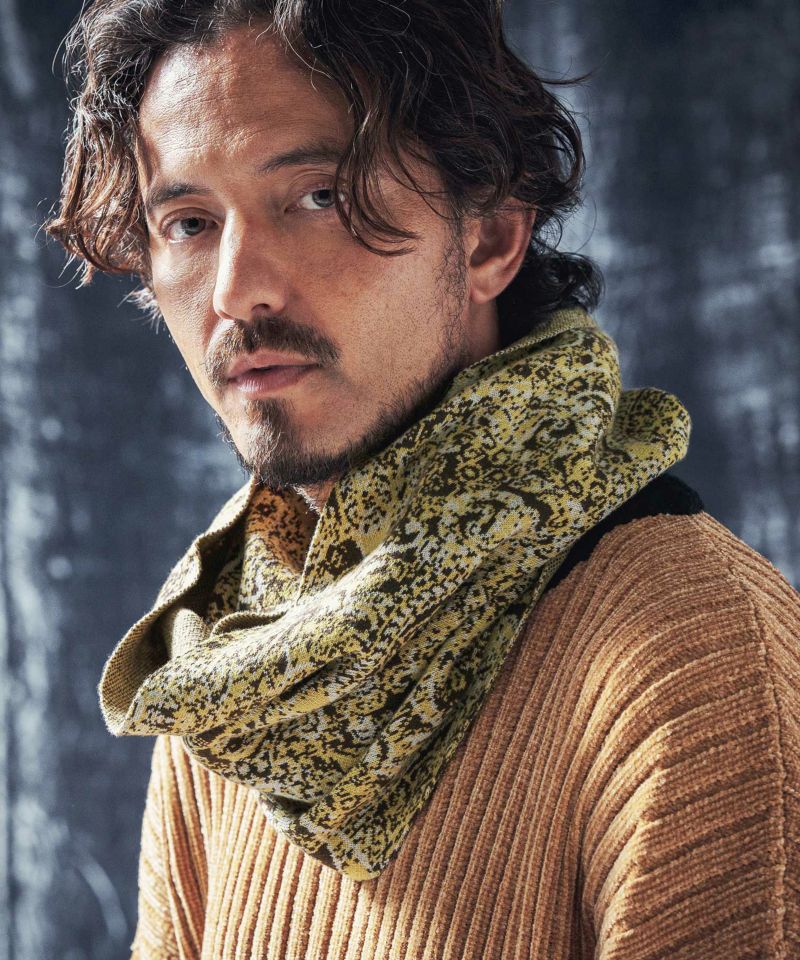 souyuki アディダジャケットベージュ迷彩XLトレフォイルロゴ刺繍11 ANGENEHM(アンゲネーム)】Paisley pattern knit snood ニット