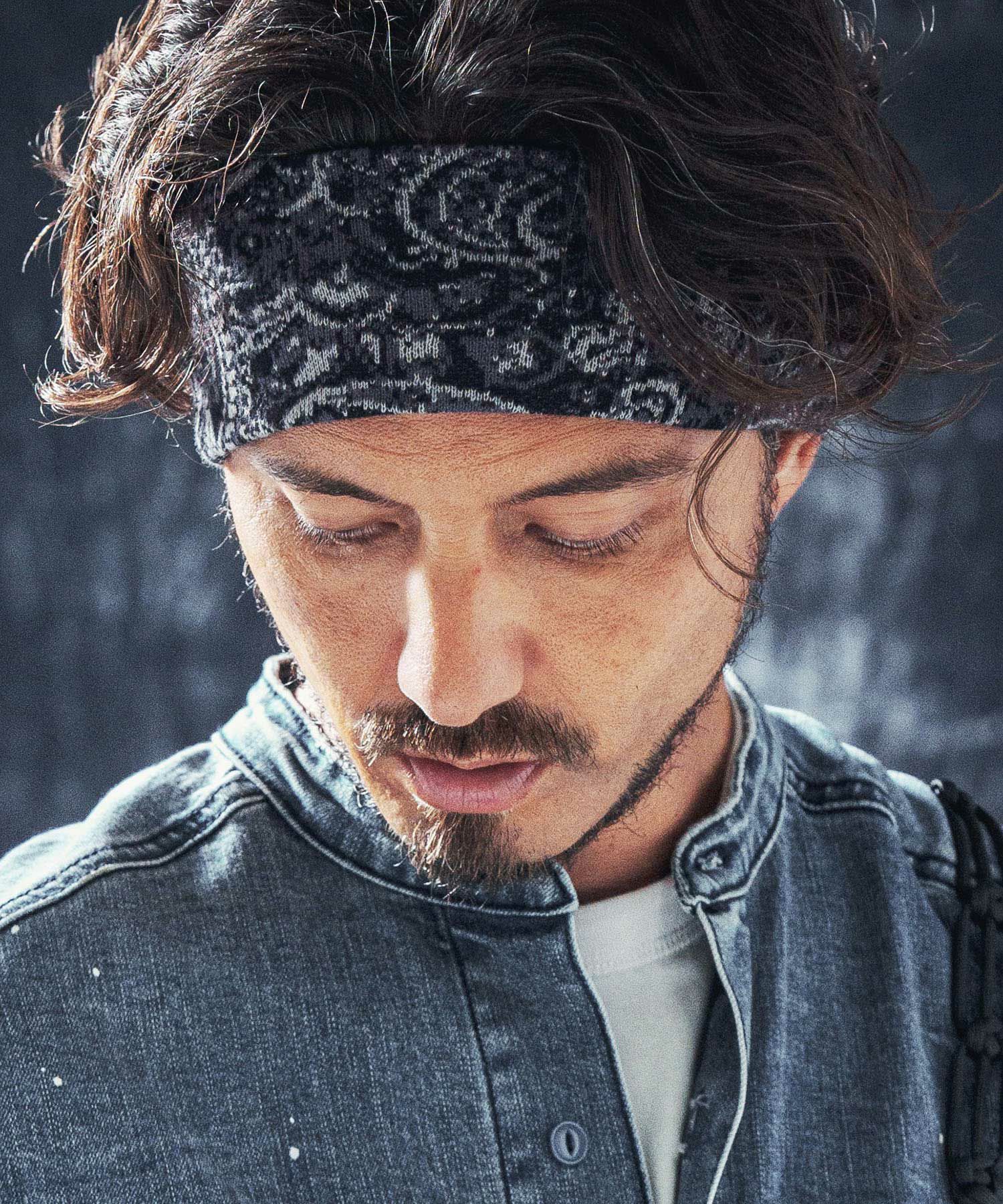 ANGENEHM(アンゲネーム)】Paisley pattern knit headband ニットヘア