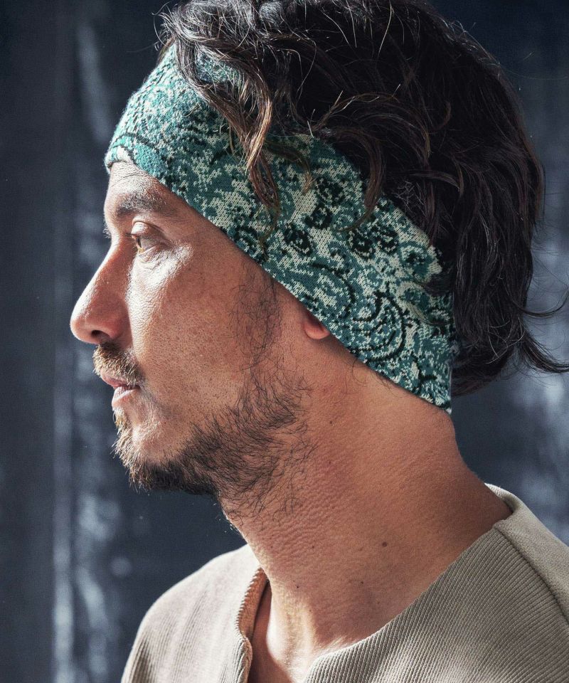ANGENEHM(アンゲネーム)】Paisley pattern knit headband ニットヘア
