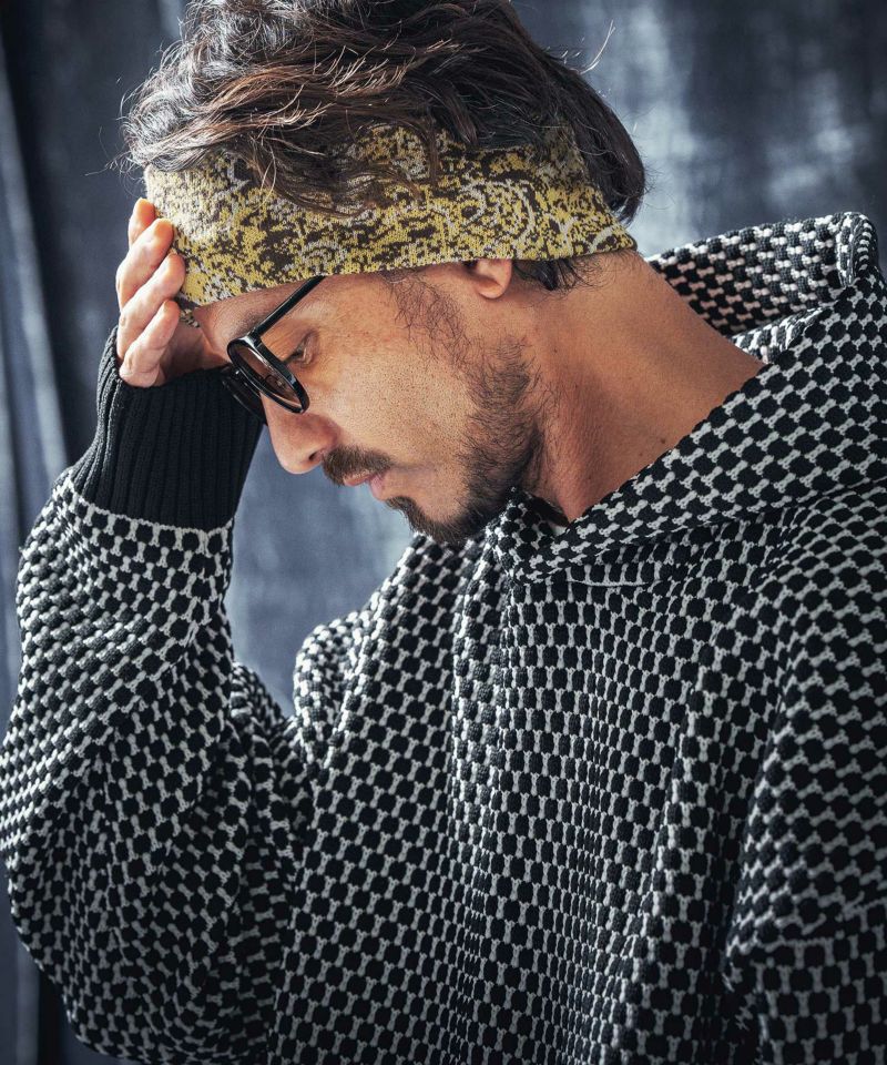 ANGENEHM(アンゲネーム)】Paisley pattern knit headband ニット