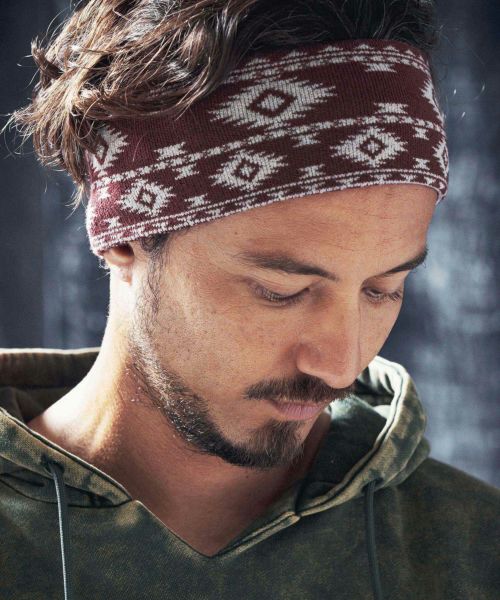 【ANGENEHM(アンゲネーム)】Native pattern knit headband ニットヘアバンド(AG03-068ace)
