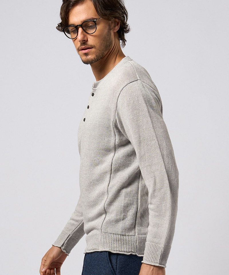 30%OFF【wjk】linen henley knit ヘンリーネックニット(6879