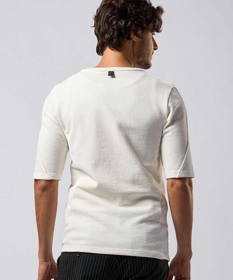 wjk】ONI-KANOKO half sleeve cut&sewn 5分袖カットソー(7931