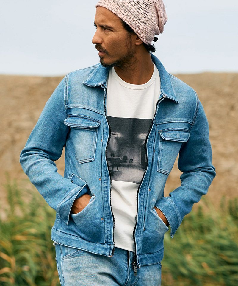 wjk】【予約販売2月下旬～3月上旬入荷】denim jersey zip blouson 