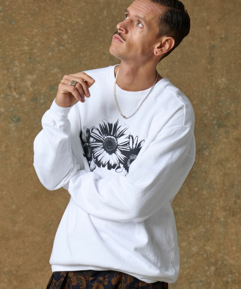 THEOREM(セオレム)】Printed Pigment Sweat（Daisy）スウェット