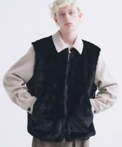 【CULLNI(クルニ)】Eco Fur & Melton Half Zip Up Short Coat ショートコート(24-AW-012) |  CAMBIO カンビオ