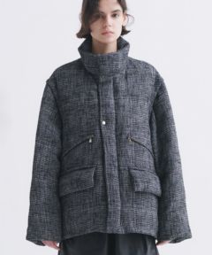 【CULLNI(クルニ)】Butcher Tweed Removable Sleeves Down Jacket ダウンジャケット(24-AW-008B)  | CAMBIO カンビオ