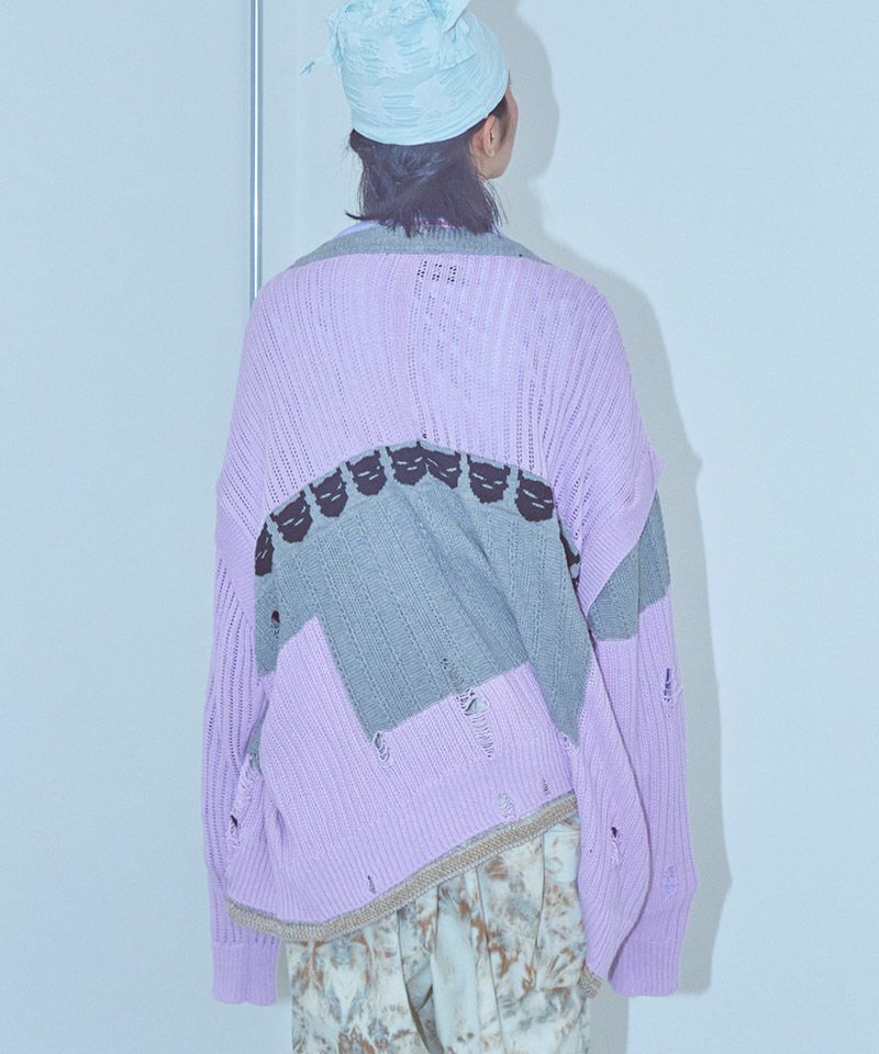 BODYSONG.(ボディソング)】REVERSIBLE DISTRESSED SUMMER KNIT