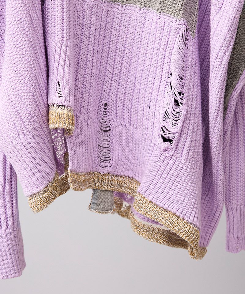 BODYSONG.(ボディソング)】REVERSIBLE DISTRESSED SUMMER KNIT BODYSONG.(ボディソング)】REVERSIBLE DISTRESSED SUMMER KNIT