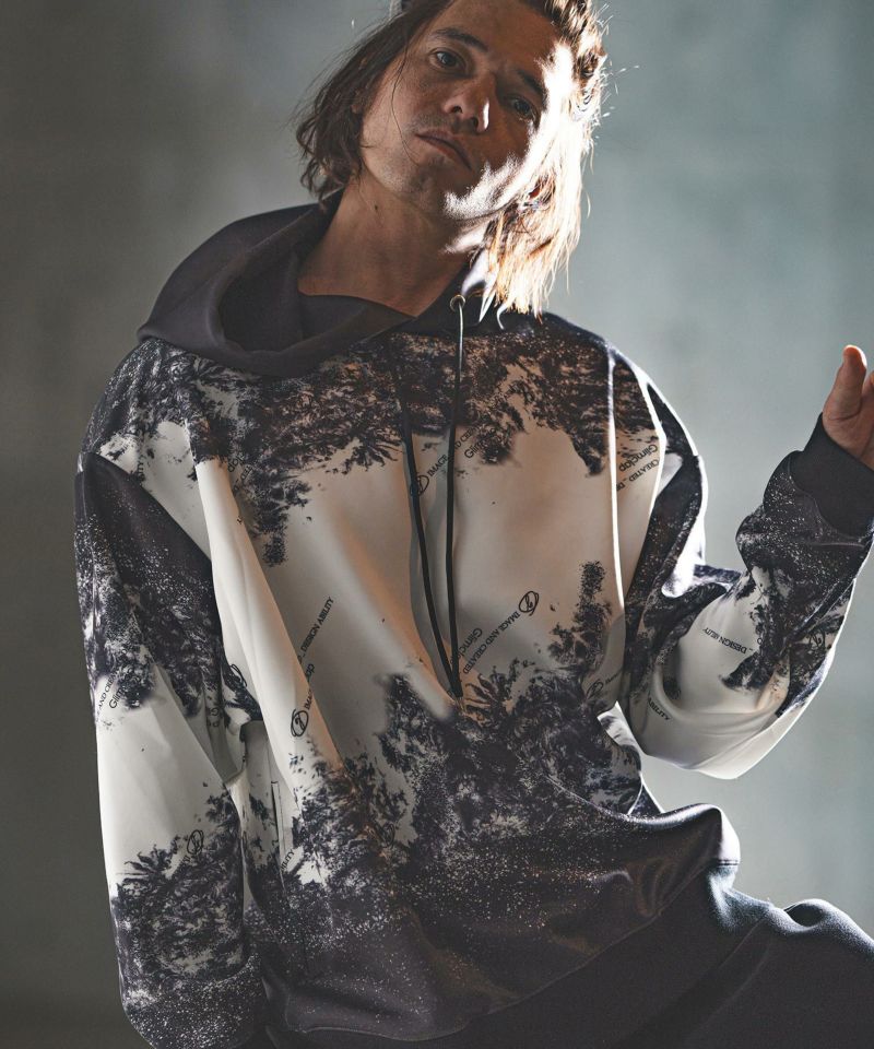 30%OFF【GLIMCLAP(グリムクラップ)】 One arm design hooded jersey