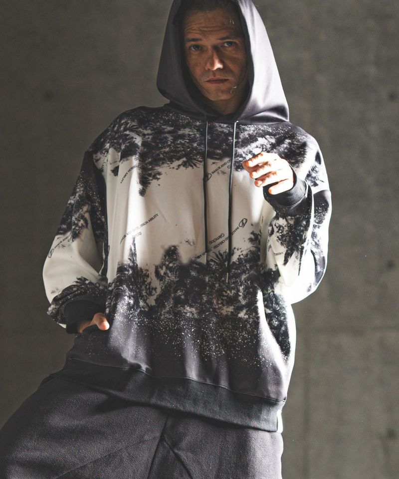 30%OFF【GLIMCLAP(グリムクラップ)】 One arm design hooded jersey