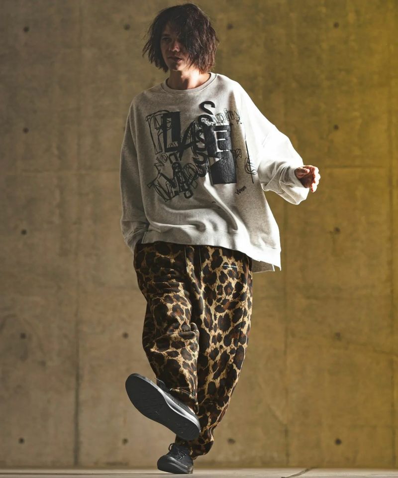 GLIMCLAP(グリムクラップ)】 Fleece fabric pants -leopard