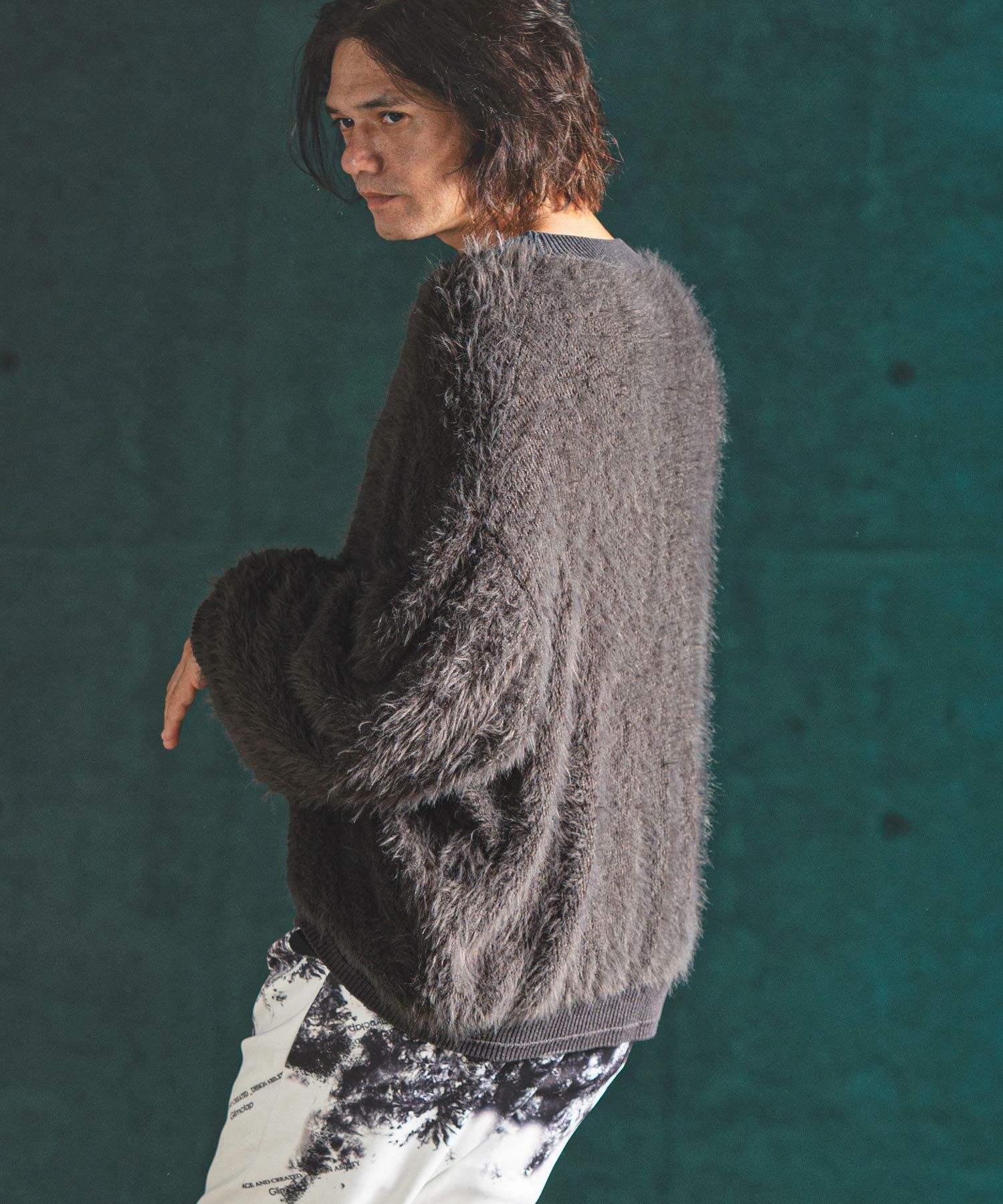 30%OFF【GLIMCLAP(グリムクラップ)】 Feather yarn pullover フェザー