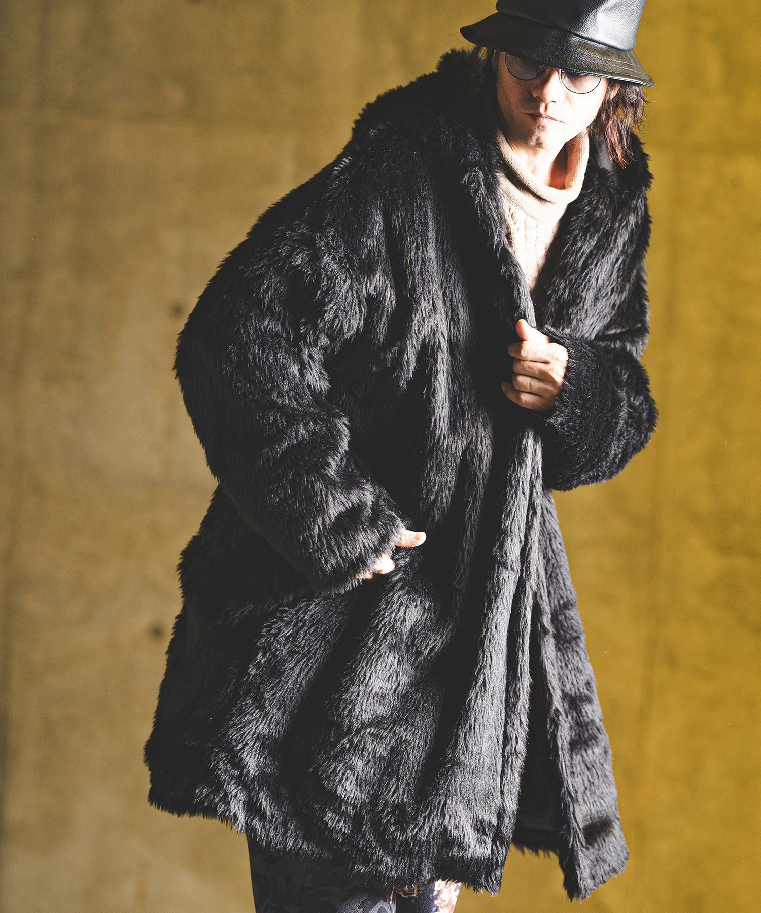 50%OFF【GLIMCLAP(グリムクラップ)】Faux fur buttonless hooded coat