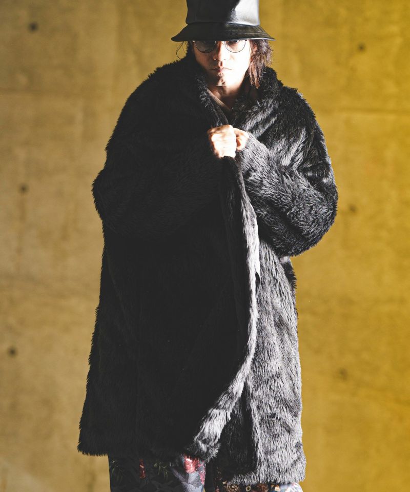 50%OFF【GLIMCLAP(グリムクラップ)】Faux fur buttonless hooded coat
